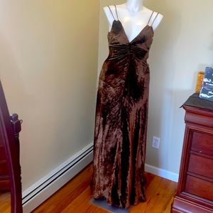 Vintage black label Donna Karen brown velvet gown 10